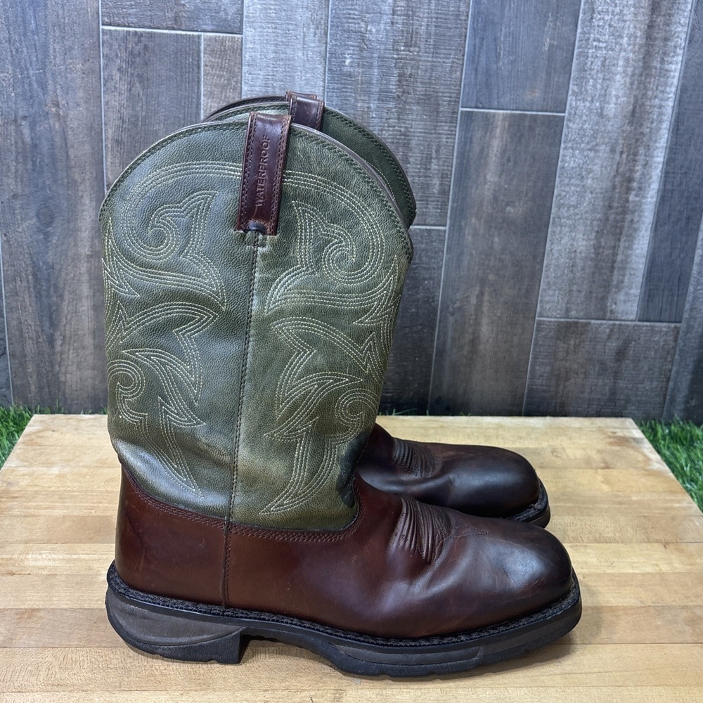 Durango Workin' Rebel Waterproof Western Work Boots Men's Brown Leather